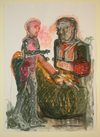 Frau und Kind 1998  Ölpastell  59 x 41 cm 